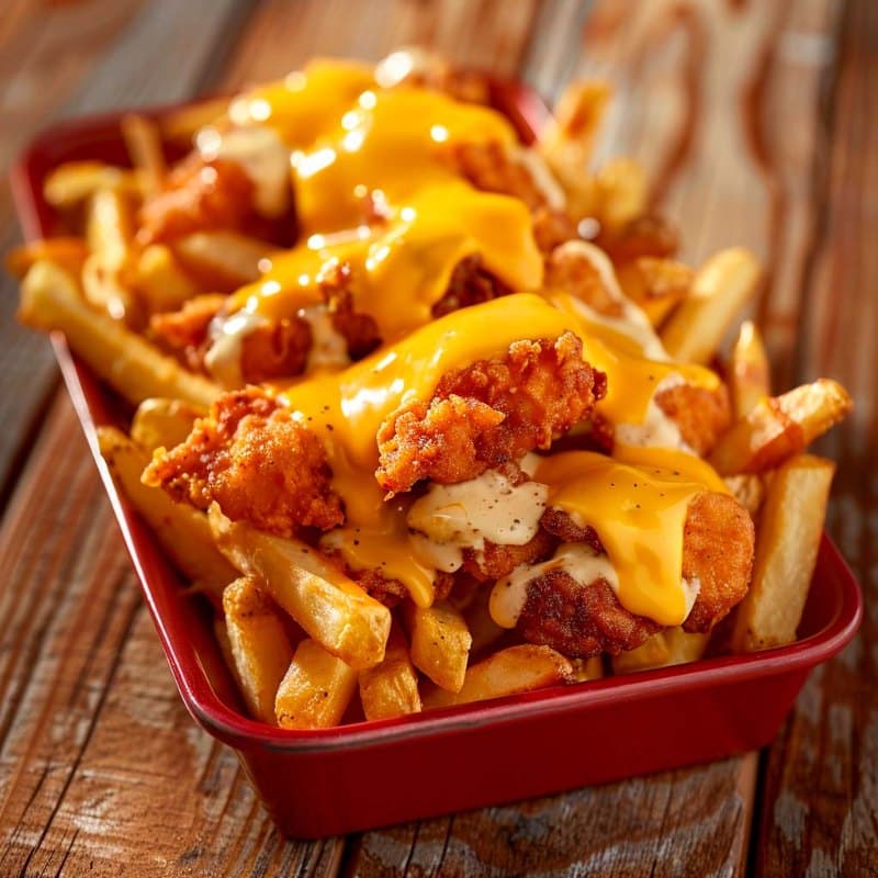Chicken loaded fries